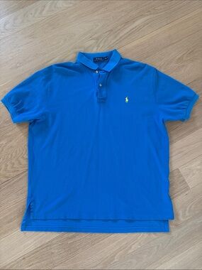 Polo by Ralph Lauren Men’s Royal Blue Short Sleeve Polo with Yellow Pony Sz. XL